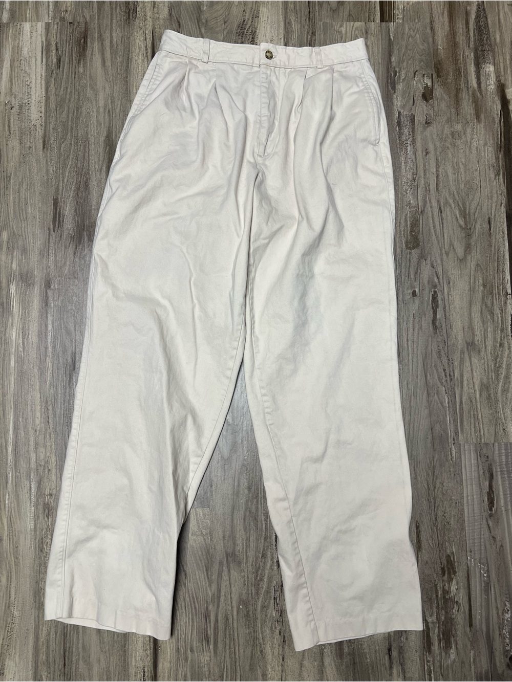 Vintage Grand Slam Cream Pleated Trousers Cotton Chinos 90s Normcore Size 31x32